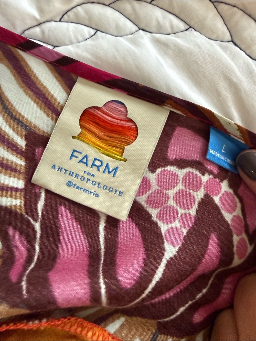 FARM Rio Multicolor Orange & Pink Slip Dress - Picture 4 of 7